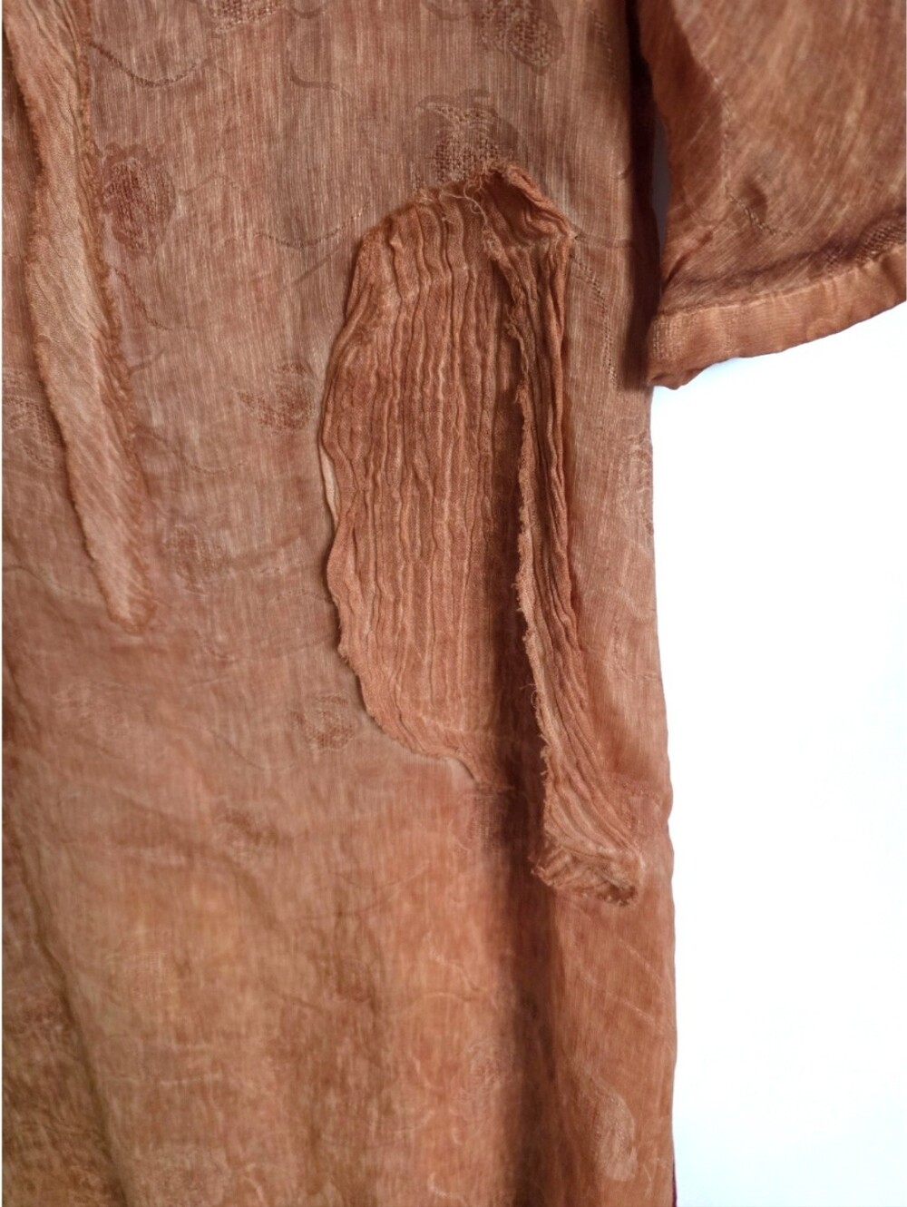 JADE & CLOUD Avant Garde Lagenlook Silk Jute Blend Dress S - Picture 3 of 6